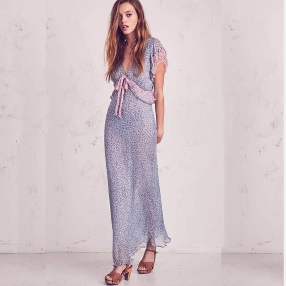 LoveShackFancy Lillian Dress Veranda blue Floral - Picture 2 of 8